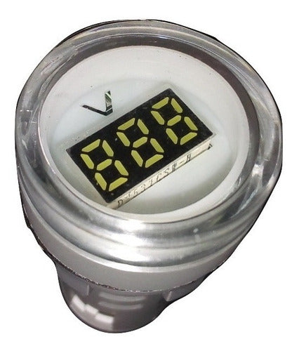 Digital Voltmeter 220V for 22mm Round Panel with White LED 0