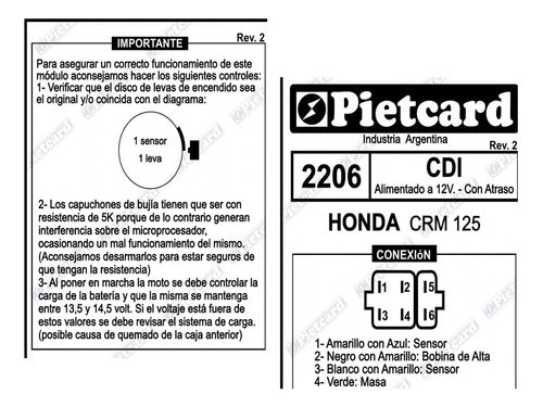 Cdi Honda Crm 125 Con Autoatraso Pietcard Argentina 1