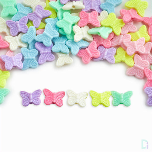 100 Multicolor Butterfly Children's Beads x 25g Bijou 0