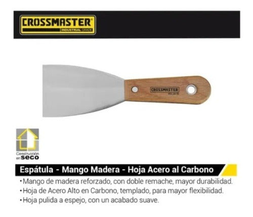 Crossmaster Carbon Steel Spatula 2'' Wooden Handle 9932452 1