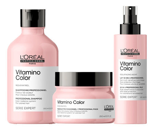 Shampoo + Tratamiento + 10 En 1 Vitamino Color Loréal Pro 0