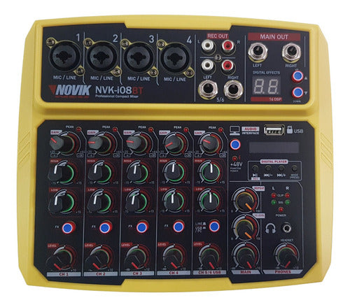 Novik NVK-i08BT 8 Ch USB Rec Play Compact Mixer 0