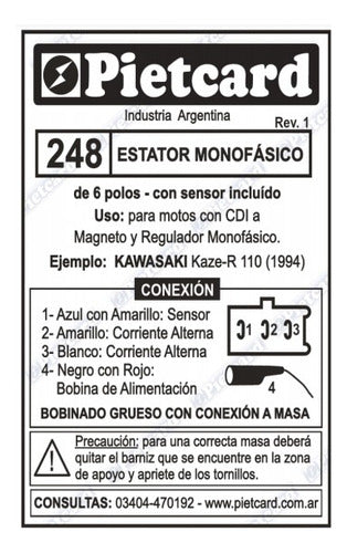 Plaqueta De Encendido Comp. Kawasaki Kase R 110 (6) Pietcard 4