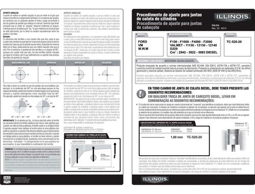 Juntas Illinois Juego S/tapa Para Agrale Tractor 5075.4 3.9 5