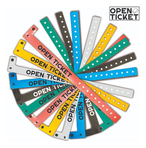 Open Ticket PVC Plain Wristbands x 100 3