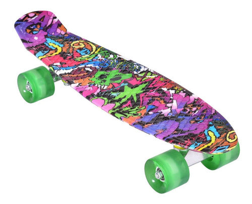 Complete22''cruiser-skateboard-bendable-deck-pu-casters-kids 0