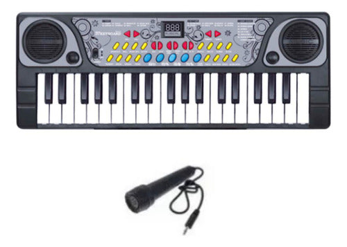 Teclado Infantil Musical 37 Teclas Com Microfone Dm Toys 0