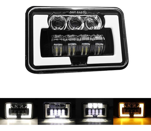 Para Unidade De Farol 4x6 Led High Low Quarters Gel 4x4 F1 0