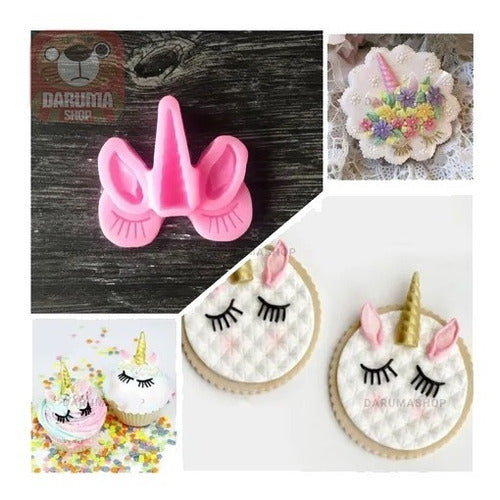 Darumashop Unicorn Silicone Mold for Cookies, Cupcakes, Fondant 0