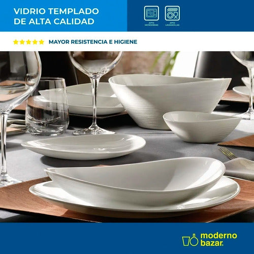 Moderno Bazar Set 18 Tempered Glass Plates - Shallow, Deep, and Dessert 5