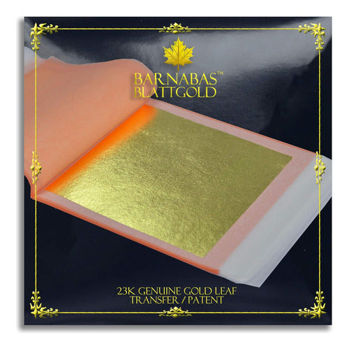 Barnabas Blattgold 23K Gold Leaf for Painting and Crafts - 10 Transfer Sheets - 8.5 cm 0