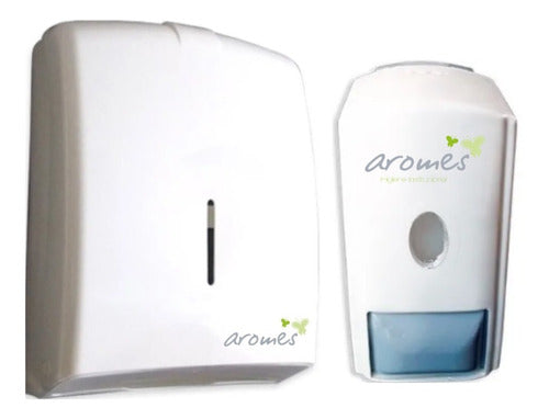 Aromes Dispenser Kit White: Interleaved Towel + Liquid Soap/Gel 0