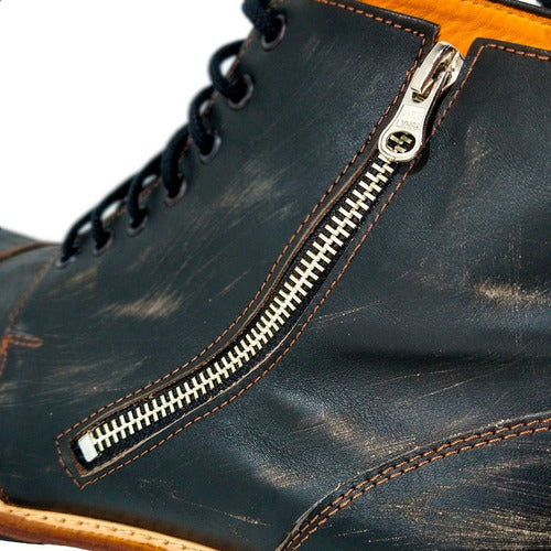 Rider Reinforced Leather Combat Boots with Febo Sole 6