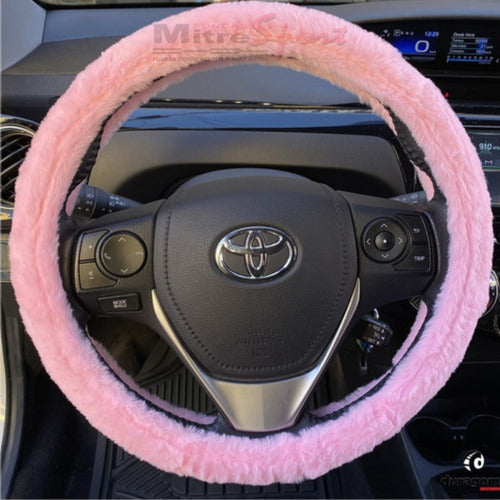 Cubre Volante Rosa Peluche+ Cint.+ C/pal.- Renault Sandero 1