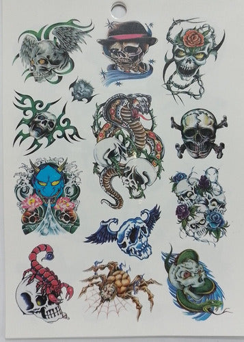 Temporary Self-Adhesive Tattoos Variety Pack 6 Sheets 29