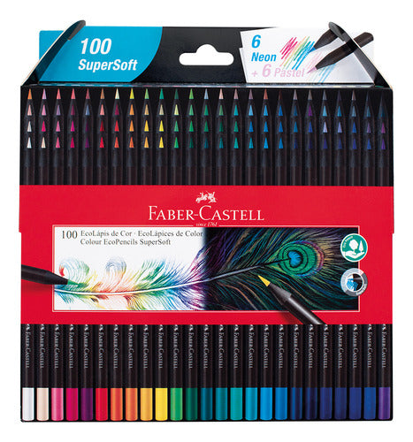 Faber-Castell Combo Super Soft Pencils X100 + 210gr Drawing Block 1