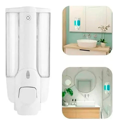 Liquid Soap Dispenser Organizer Wall Mounted for Detergent Shampoo 0