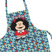 I Love Gifts Mafalda Floral and Checkered Silhouette Apron 1