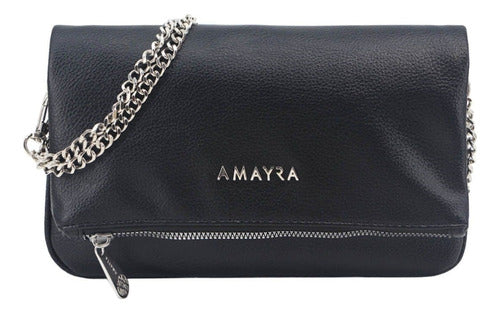 Amayra Envelope Clutch 67.C2110 with Silver Chain Strap and Flap 0