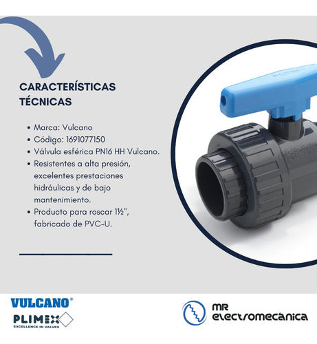 Vulcano PN16 HH Ball Valve for Glueing 2