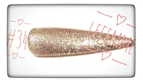 Esmalte Semipermanente N°34 Cobre Glitter Uv/led Tejar Lfme 2