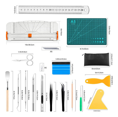 Famomatk Cutting Tools for Vinyl, 27 Pieces, 30cm Cutter 3