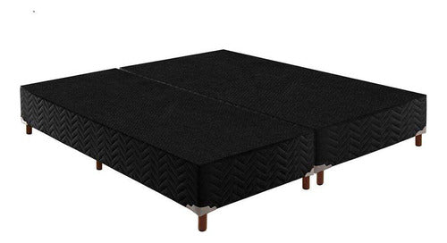 Cama Box Base Queen Sommier Rústico Preto (158x30)paropas 0