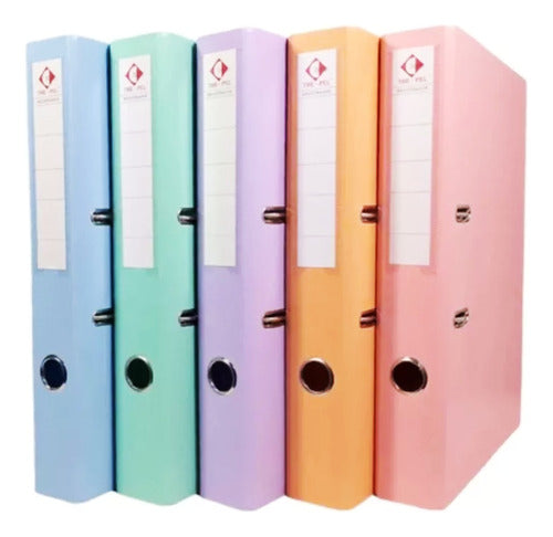 Pack of 6 The Pel Fino A4 Binders in Pastel Colors 0