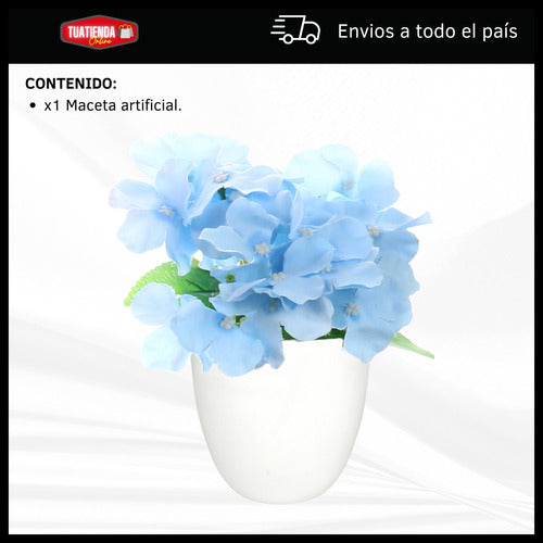 Benabi Artificial Plant with Plastic Pot - Hydrangeas Decoration 5