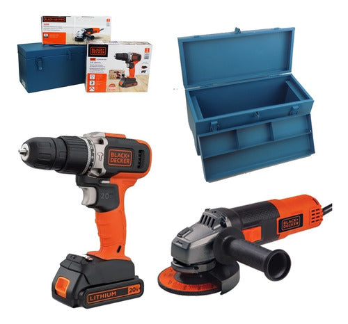 Black+Decker Tool Combo Box with Drill and Grinder 0