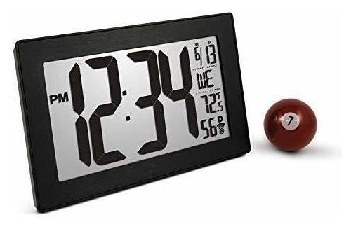 Marathon Cl030068bk-bs Delgado Reloj De Pared Con Calendario 1