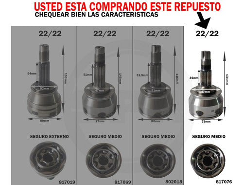 Homocinética Fiat Uno Nuevo Way Grand Siena (22/22) 1