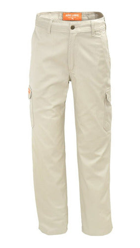 Cargo Pants with Expandable Gusset Ayre Libre Khaki Cream Size 56 0