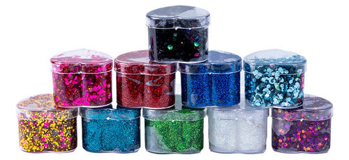 Glitter Bar Argentina Glitter Gel Pot Heart X 10 Assorted Units 0