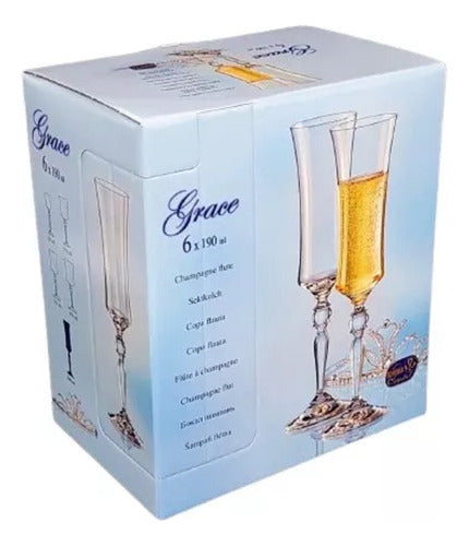 Bohemia Set X6 Copas Champagne Cristal Grace 190ml 0