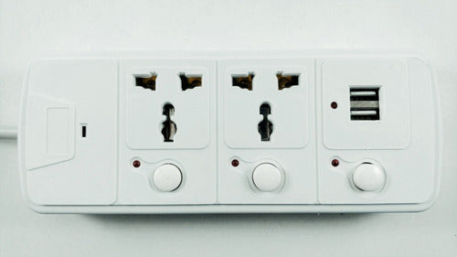 Datelux Universal Power Strip with 2 Outlets and USB with Switch 140cm 0