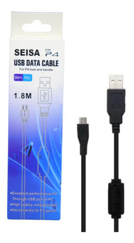 Cable Carga Joystick Compatible Ps4 1,8mts Micro Usb Filtro 1