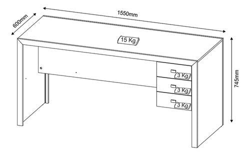 Mesa Para Escritório Me4113 Mdp Branco - Gran Belo 3