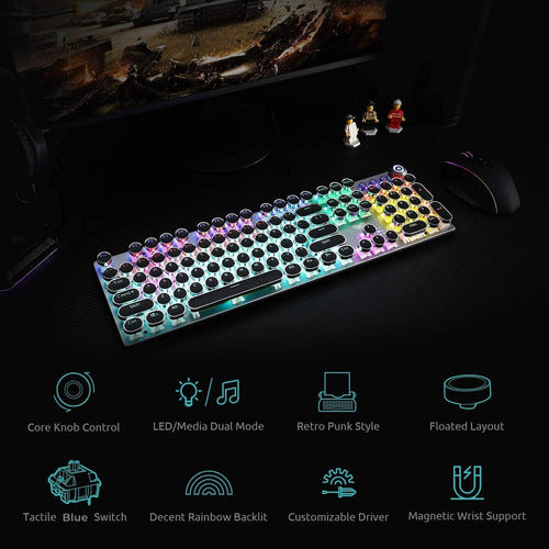 Teclado Mecánico De Juego Con Luces Led De Arcoíris 7