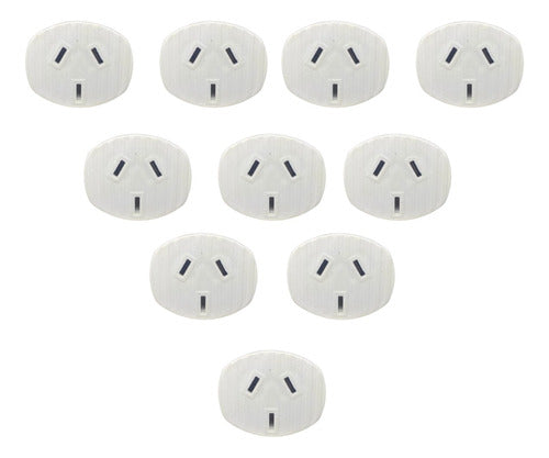 Pack of 10 Three-Prong to Two-Prong Adapter Plugs by Ciocca - Set of 10 0
