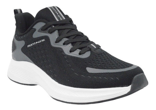 Montagne Dynamic Running Shoes for Men - Black and White 0