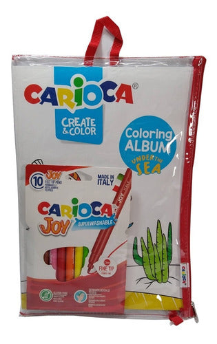 Carioca Joy Markers X 10 + Under The Sea Coloring Album 0