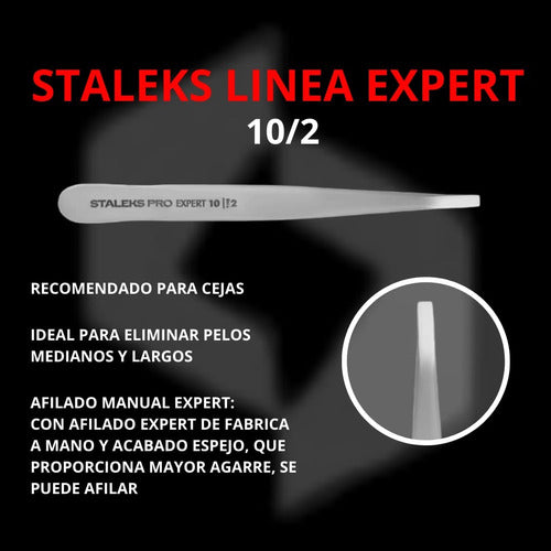 Staleks Pro Expert Eyebrow Tweezers Kit 10/2 and 10/5 3