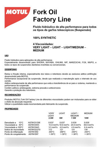 2 Litros Óleo Garfo Motul Fork Oil Medium 10w Semi Sintético 5