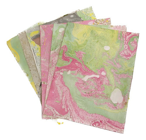 Artisan Brand 5 Handcrafted Marbled Papers 25x32 500gr Exclusive Design 0