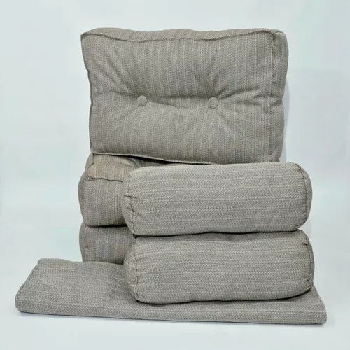 Complete Chenille Divan Kit: 3 Cushions + 2 Bolsters + Fitted Sheet 113