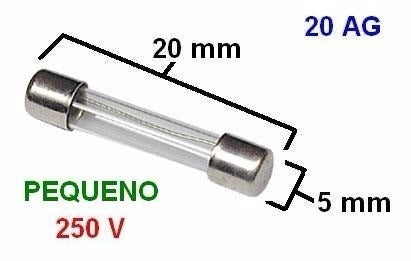 100 Peças - Fusível Vidro Pequeno 5x20 20a Promoção 1