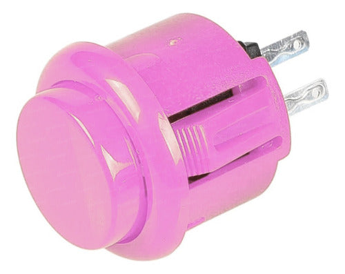 ELUMILED 6 Pink Arcade Push Buttons 24mm Int - 27mm Ext 0