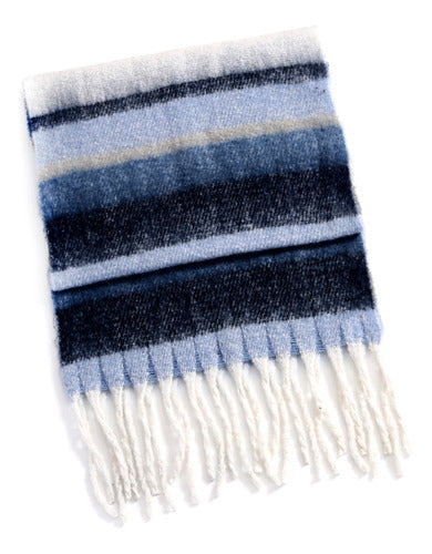 Geko Striped Fringed Lightweight and Warm Scarf 185x45cm Women 1