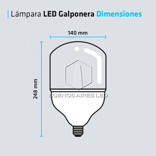 Bundle of 5 50W LED Industrial High Power Bulbs E27/E40 Socket 14